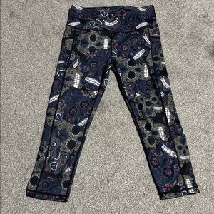 Constantly Varied Gear Floral Skull Leggings - Blue and Pink